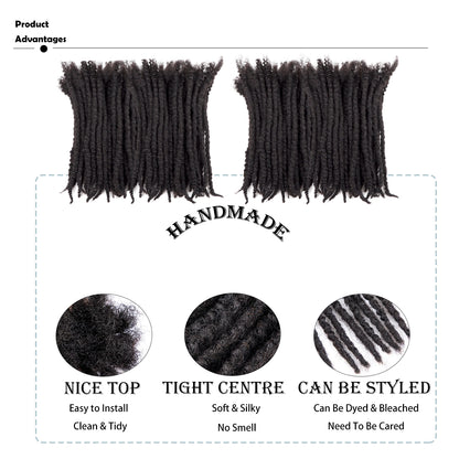 Textured Dreadlocks Extensions 100% Human Hair Permanent Dreads Locs For Men and Women