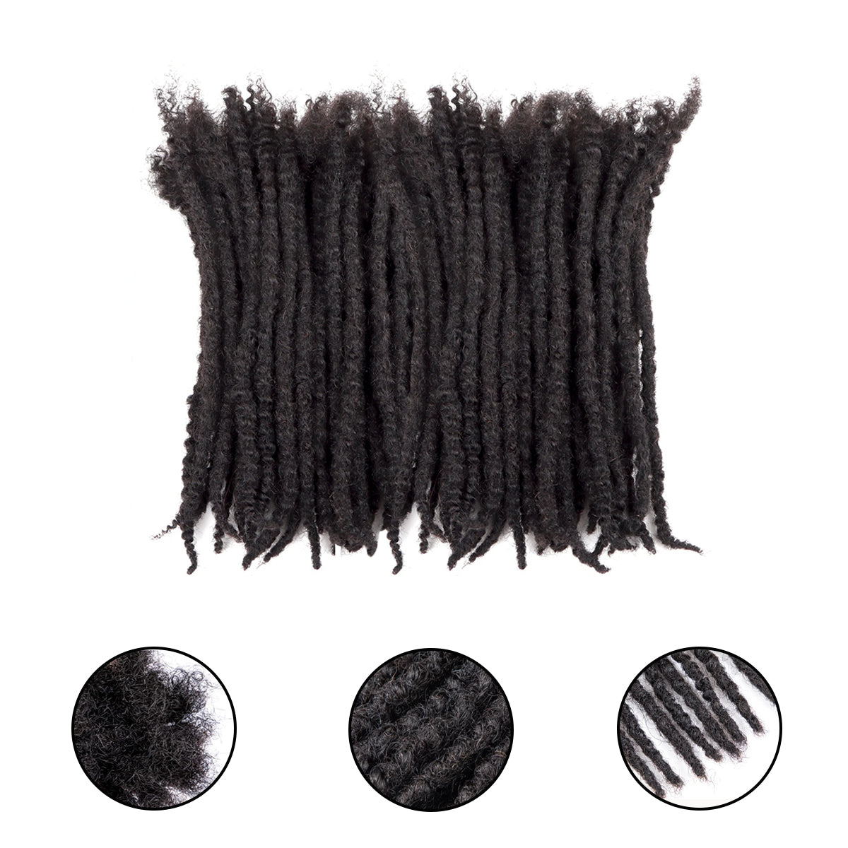 Textured Dreadlocks Extensions 100% Human Hair Permanent Dreads Locs For Men and Women