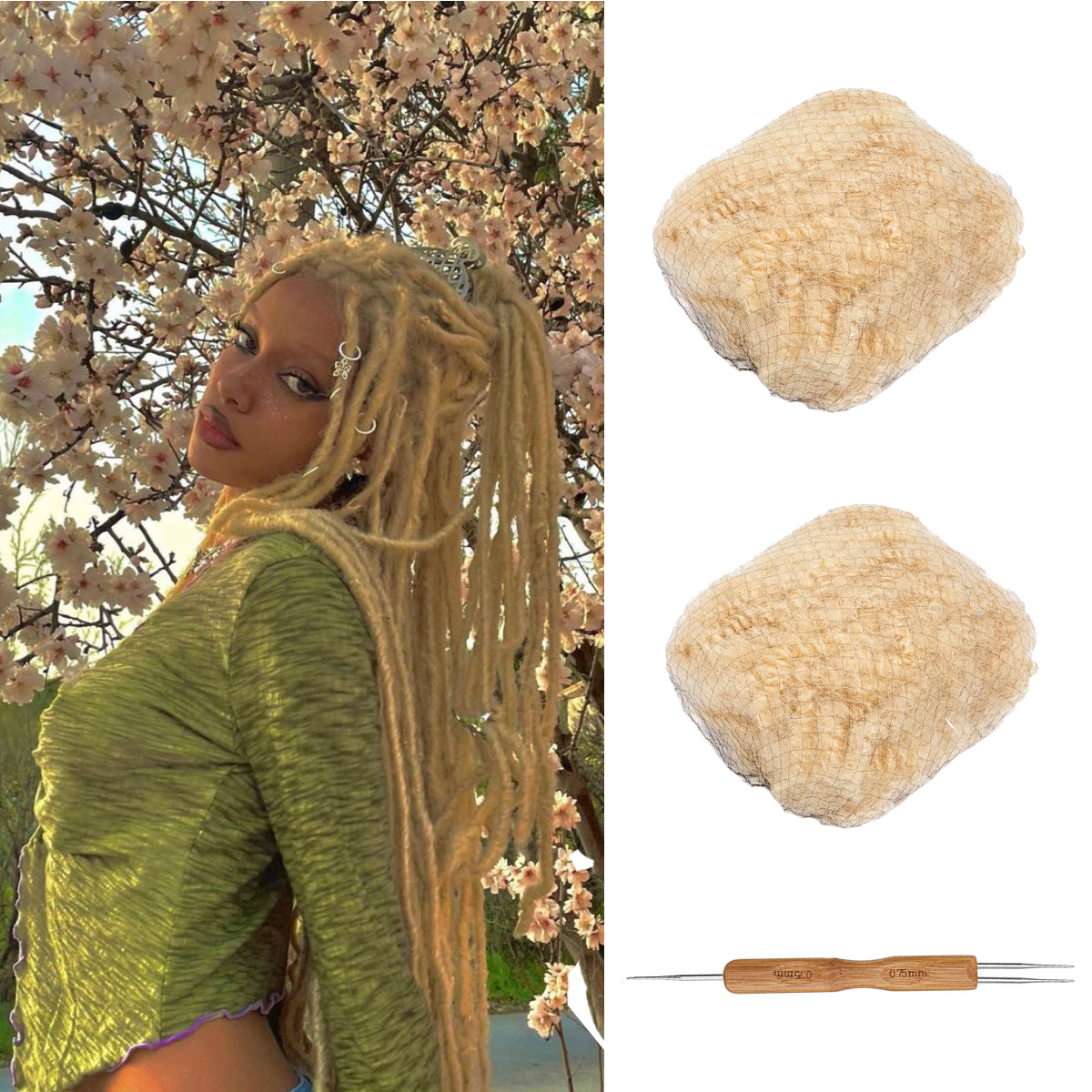 613 Afro Human Hair Bulk for Dreadlocks Repair Extensions 8-12 Inch 30g/60g