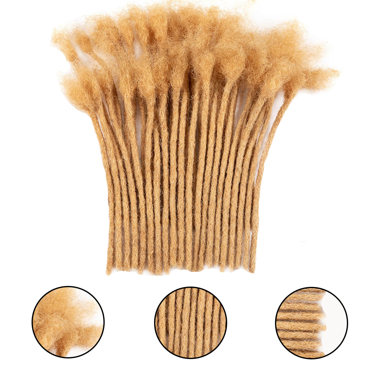 #27 Honey Blonde Human Hair Dreadlocks Handmade  6-18 inch Human Hair 0.4-0.8 Thickness