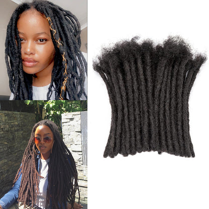 0.8cm Long Length 18-30 inch #1B Thickness 100% Human Hair Handmade Dreadlocks Extensions