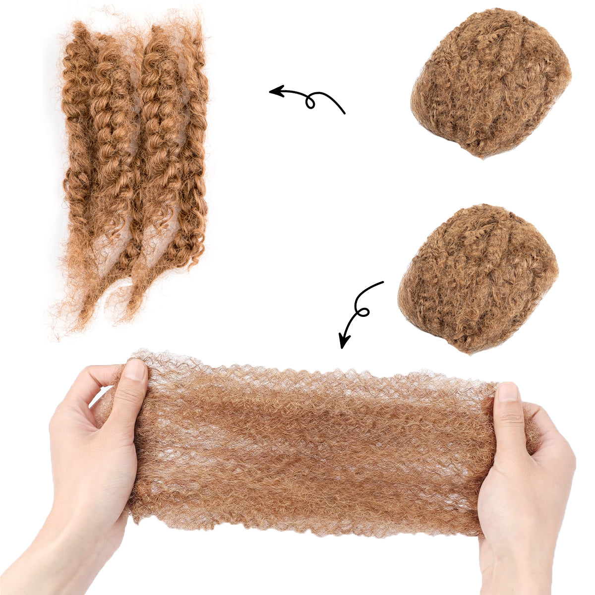 #30 Afro Human Hair Bulk for Dreadlocks Repair Extensions 8-12 Inch 30g/60g