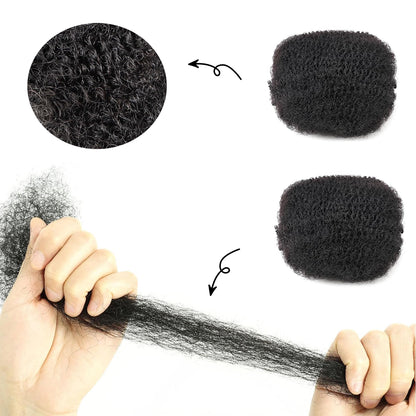 1B Afro Human Hair Bulk for Dreadlocks Repair Extensions Natural Black 8-12 Inch 30g/60g